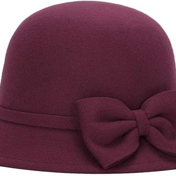 Women Bucket Style Hat‎ Church Cloche Flapper Hat w Large Bow Fashion Statement main image 5